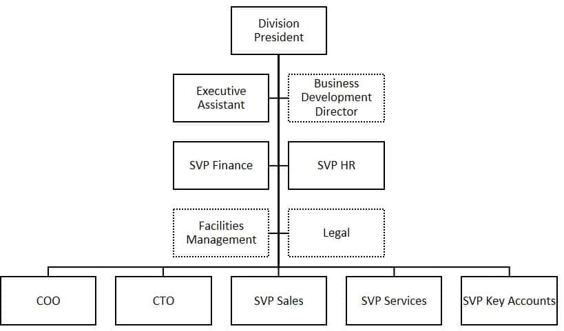 Example of management team structure #2